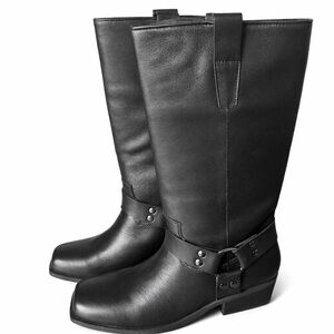 NWOB Steve Madden Leather Black Women's Mid-Calf Riding Boots - Classic Style
